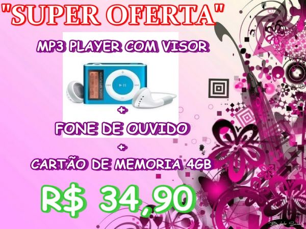 MP3 + CARTÃO DE MEMORIA 4gb